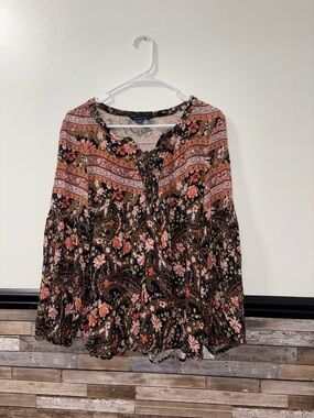 American Eagle Outfitters  Floral Paisley Peasant Blouse Size Medium